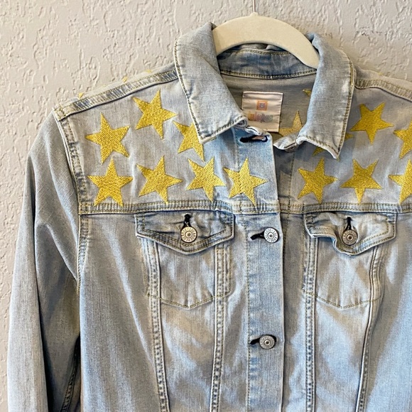 Starry Skies Denim Jean Jacket LuLaRoe Jaxon - Picture 3 of 4
